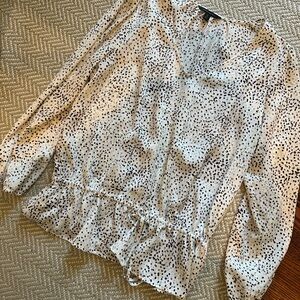 Banana Republic Black and White Patterned Blouse